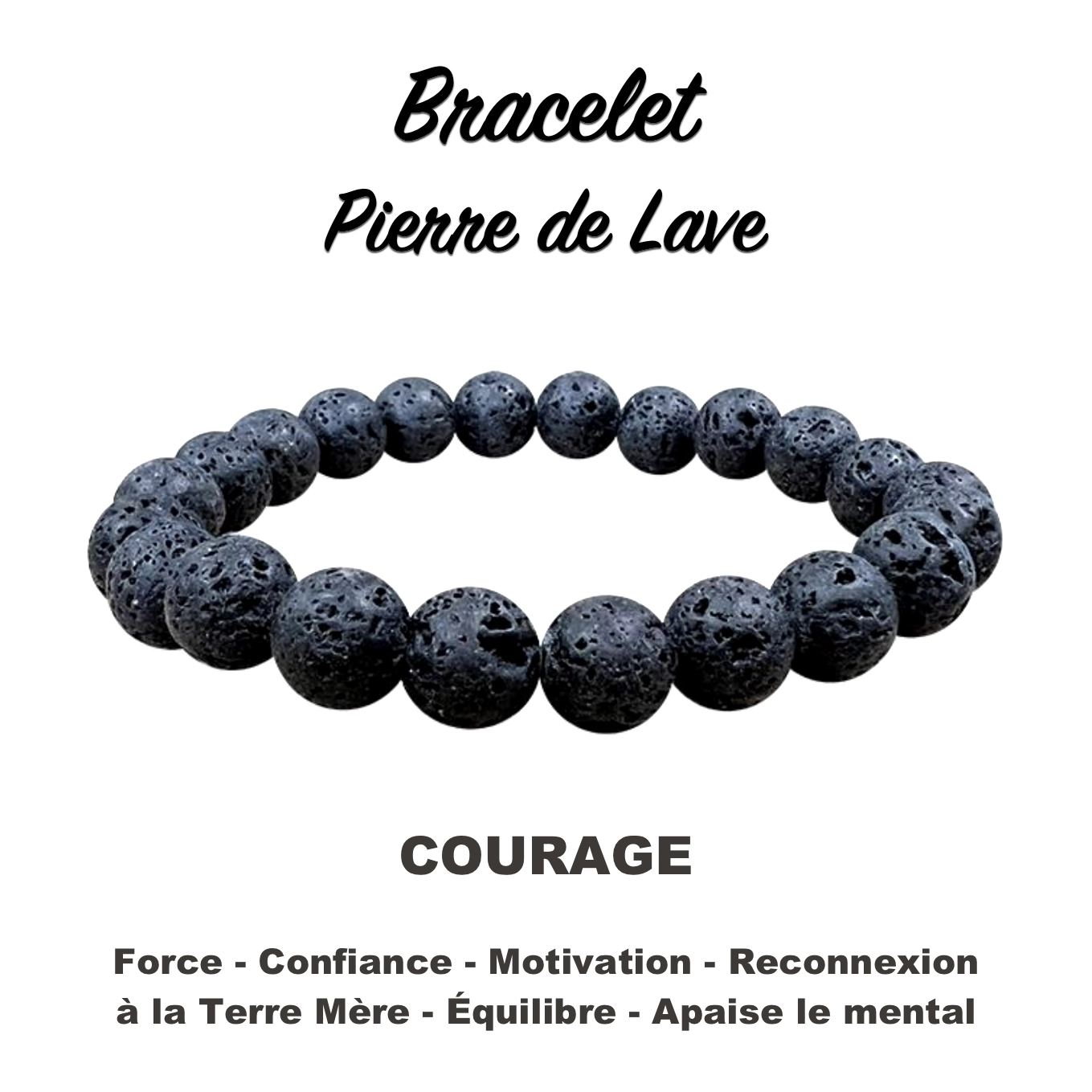 bracelet pierre de lave
