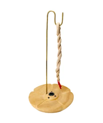 Porte-Encens Cordes en Bois Rond Ciselé