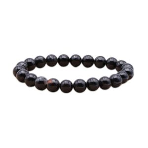 Bracelet Tourmaline Noire avec Quartz - B «Force Mentale»