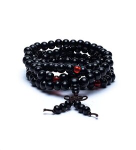 Collier / Bracelet Mala de Bois avec Perles Ornementales - 8MM