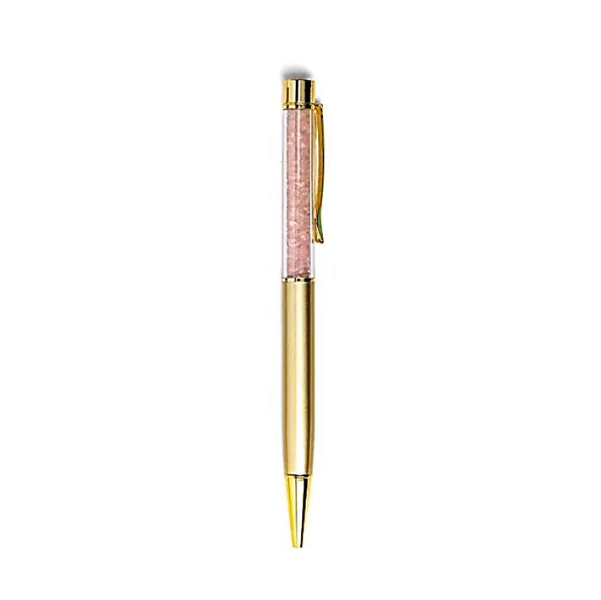 Stylo quartz rose pierre naturelle